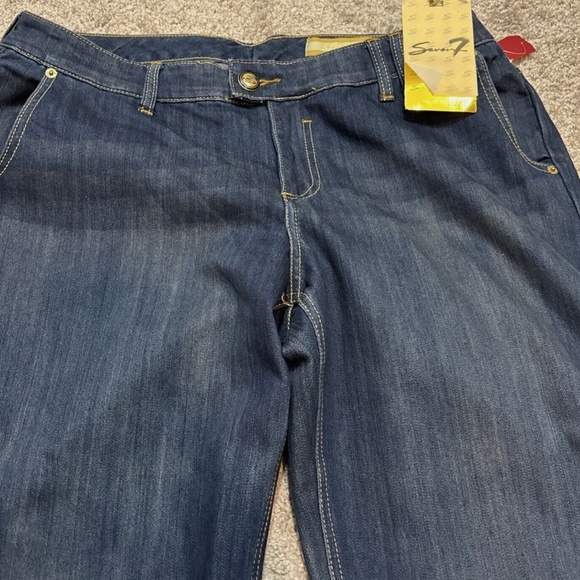 Seven7 Blue Flare Wide Leg Jeans Premium Denim - Picture 2 of 8